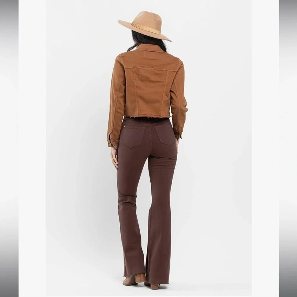Judy Blue Country Chic Espresso Chocolate Hued High-Waist Flare Jeans 88803 14w